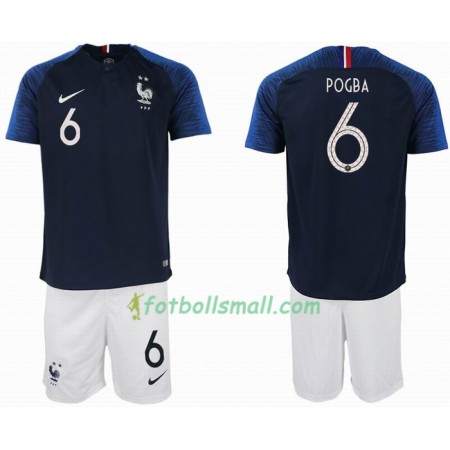 Frankrike Fotbollströjor POGBA 6 2 star Barn VM 2018 Hemma tröja
